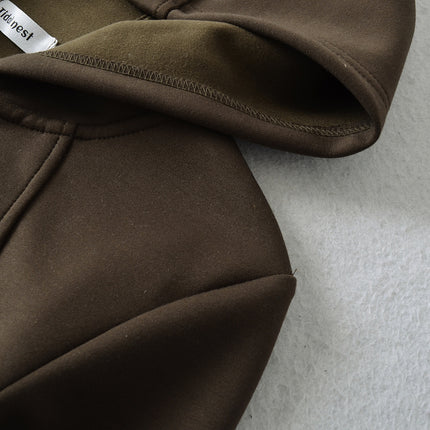 Zipper-Velours-Hoodie-Jacke mit Einsätzen