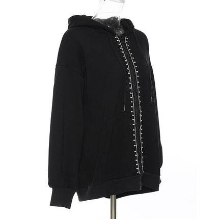 Heartfelt Chic: Back Hollow Hooded Sweater for Spring at €69.00