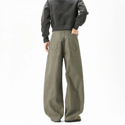 Back view of Loose Wide Leg Casual Long Pants showcasing modern high-street style and wide-leg silhouette.