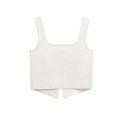 Camiseta sin mangas de punto ajustada