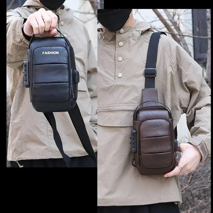 Men's Backpack Usb Charging Shoulder Chest Bag