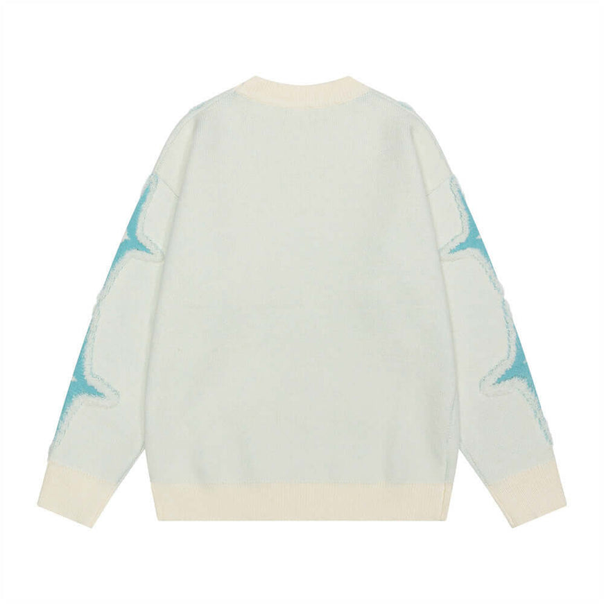 Cross Star Jacquard Round Sweater styling detail - Premium Streetwear