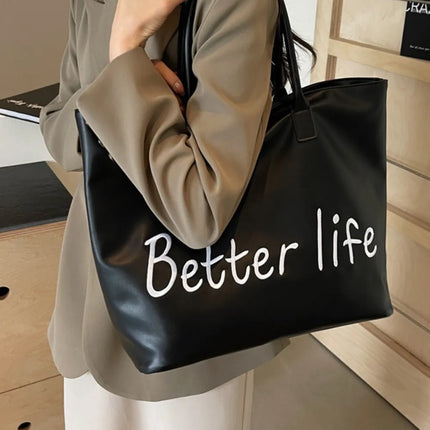 BETTER LIFE PU Leather Tote Bag