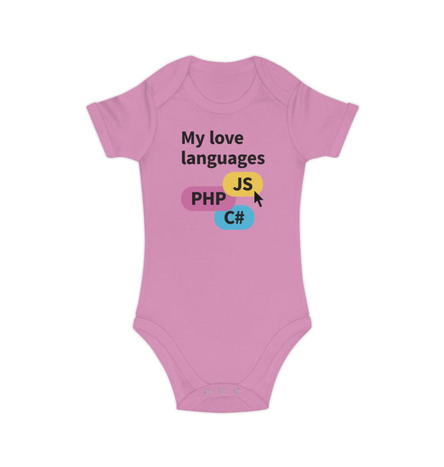 My Love Languages Baby Bodysuit - Combed Cotton Infant Onesie for Tech-loving Parents