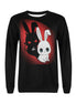 Maglione Grafico Nero – Grozavu Dual Bunny Edition