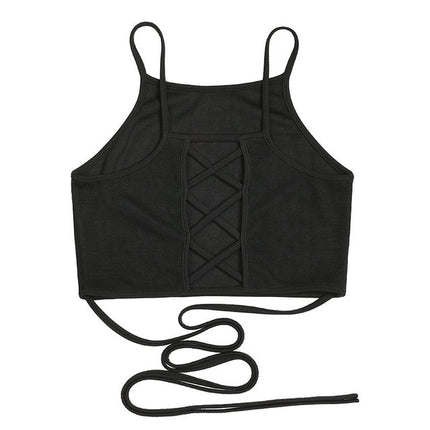 Grozavu Women's Sleeveless Lace-Up Crop Top at €19.00