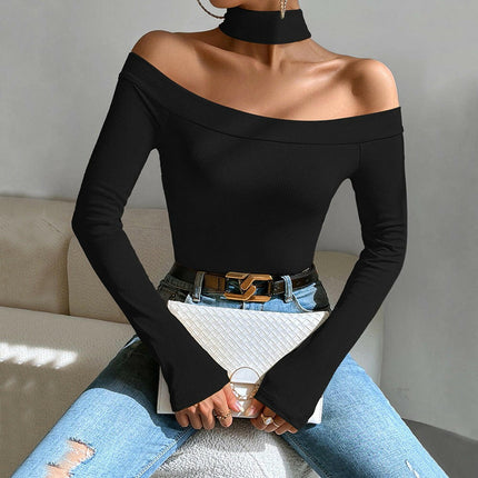 Grozavu's Off-Shoulder Slim Knit Long-Sleeved Top: Versatile at €30.99