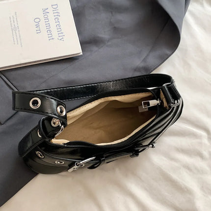 PU Leather Buckle Shoulder Bag