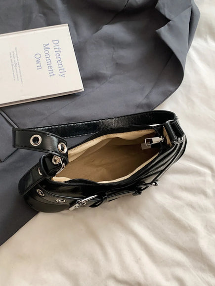 PU-Leder Schnallen Schultertasche