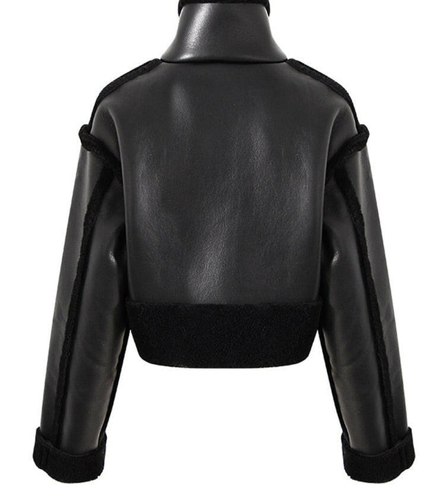 Bold Black Leather Jacket: Fashion for Spring & Autumn
