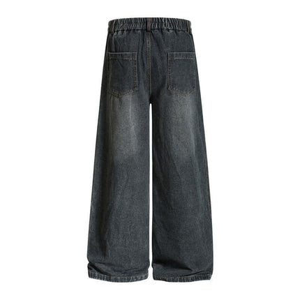 Cartoon Patch College Denim Pants