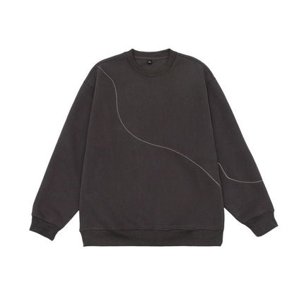 Round Neck Letter Print Hoodie – Loose Fit