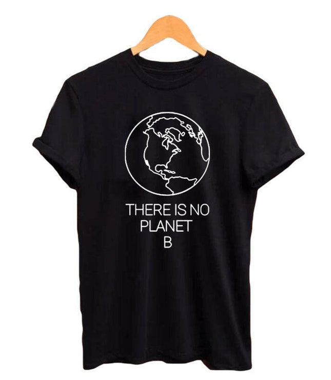 Grozavu's Earth Day Slogan T-Shirt: No Planet B Advocacy in Summer Cotton Tops