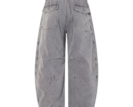 Street Style Men's Pants, Patchwork Distressed Dirty Knife-Pants, Trendy Brand, Casual Loose Fit Men's Trousers