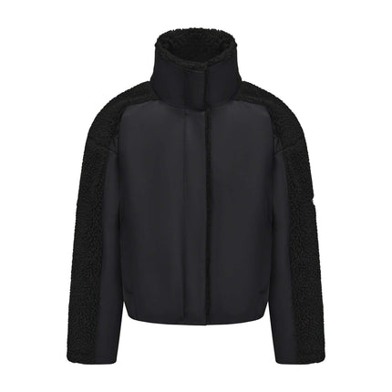 Model wearing Black long sleeve jacket by Grozavu