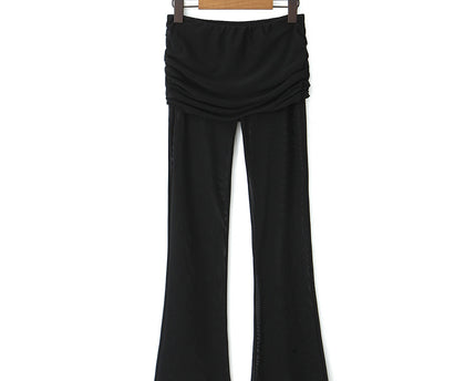 Mesh slim fit hip hugging casual pants