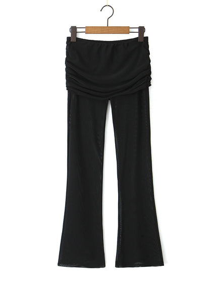 Mesh slim fit hip hugging casual pants