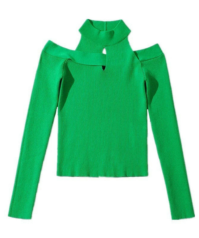 Sleek Sophistication: Grozavu's Off-Shoulder Bodycon Sweater!
