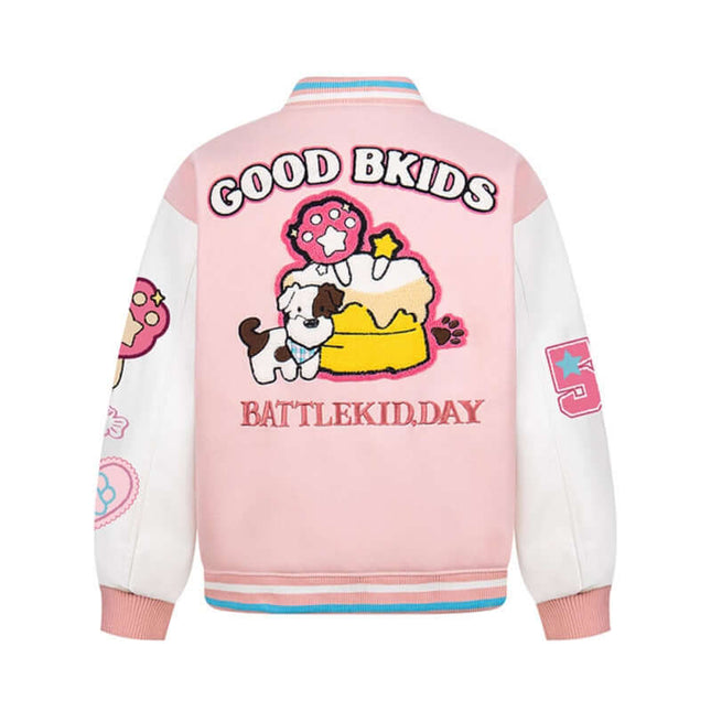 Letter Embroidery Colorblock Jacket