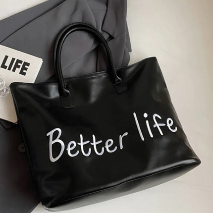 BETTER LIFE PU Leather Tote Bag