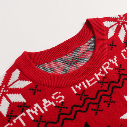 Cozy Christmas Snowflake Sweater – Red
