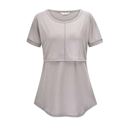 Grozavu's Nursing Clothes: Solid Color Stitching for Convenience at €30.99