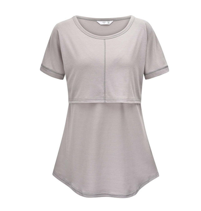 Grozavu's Nursing Clothes: Solid Color Stitching for Convenience at €30.99