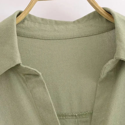 Y2K Vintage Gespaltenes Grünes Hemd – Lockere Passform