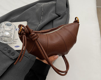 Sac bandoulière pour femmes en cuir marron, sac en corne de vache