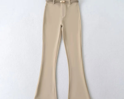 Micro flared pants with waistband
