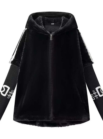 Close-up of White faux fur coat fabric