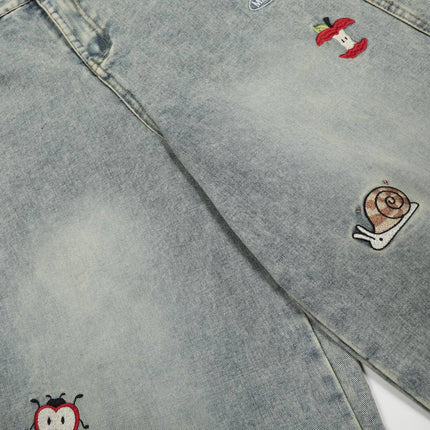 Jeans drepti spălați, scurți