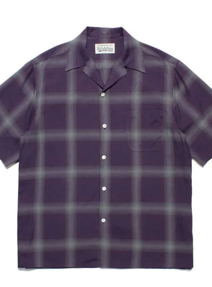 Model wearing blue check lapel shirts by Grozavu