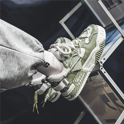 3D Printed Sneaker Men's Breathable Casual Board Shoes