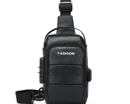 Sac à dos pour hommes avec chargeur USB, sac à bandoulière et sac de poitrine