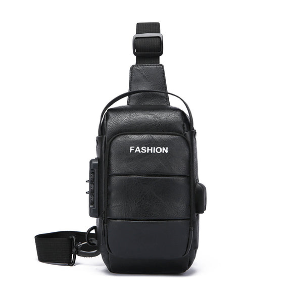 Herren Rucksack mit USB-Ladefunktion Schulter Brusttasche