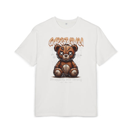 Creepy Teddy Bear Oversize Tee - Unisex Heavyweight Graphic Shirt for Casual Style