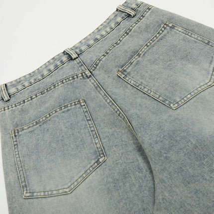 Jeans drepti spălați, scurți