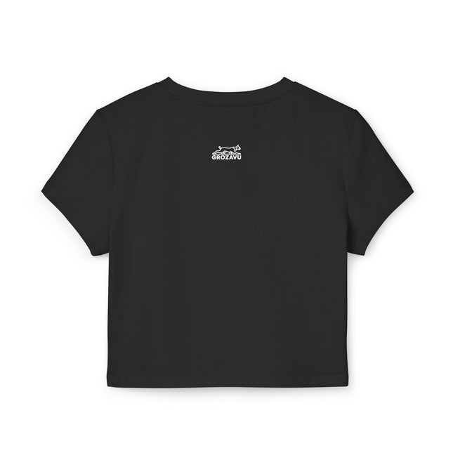 Groovy Angel Women's Baby Tee - Retro Vibe Graphic Crop Top