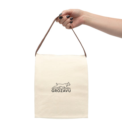 Eco-Friendly Canvas Lunch Bag with Strap - Perfect for On-the-Go Meals