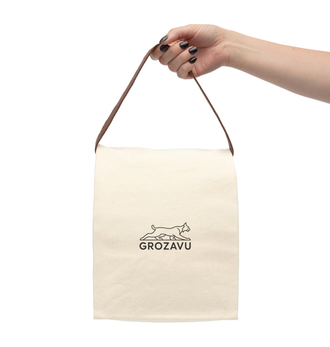 Eco-Friendly Canvas Lunch Bag with Strap - Perfect for On-the-Go Meals