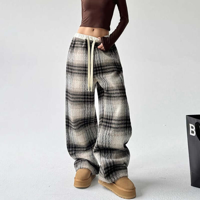 Plaid Flannel Fleece Lined Winter Pants