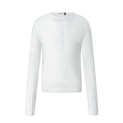 T-Shirt a Maniche Lunghe Fitted Deconstructed