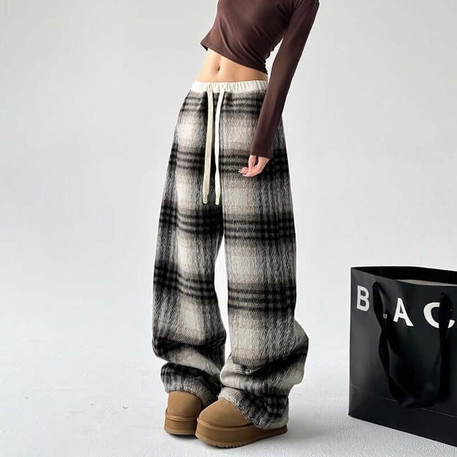Plaid Flannel Fleece Lined Winter Pants