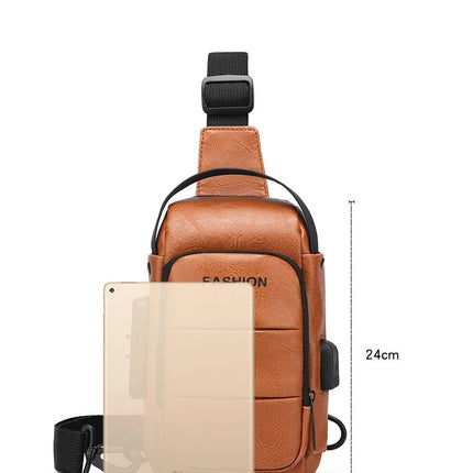 Men's Backpack Usb Charging Shoulder Chest Bag