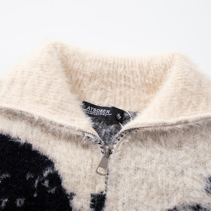 Cardigan en tricot jacquard floral Angel Girl – Coupe ample