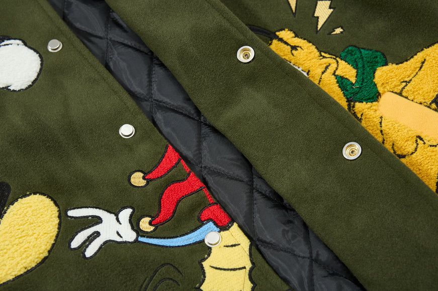 Giacca Ricamata in Stile Retro Cartoon – Cappotto Invernale Caldo