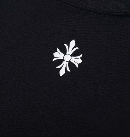 Long Sleeve Printed TShirt - Slim Fit featuring a white flower print on a black background.