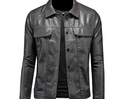 Veste en cuir noir premium pour hommes Night Rider
