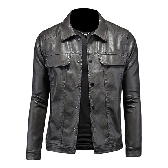 Giacca in pelle nera premium da uomo Night Rider